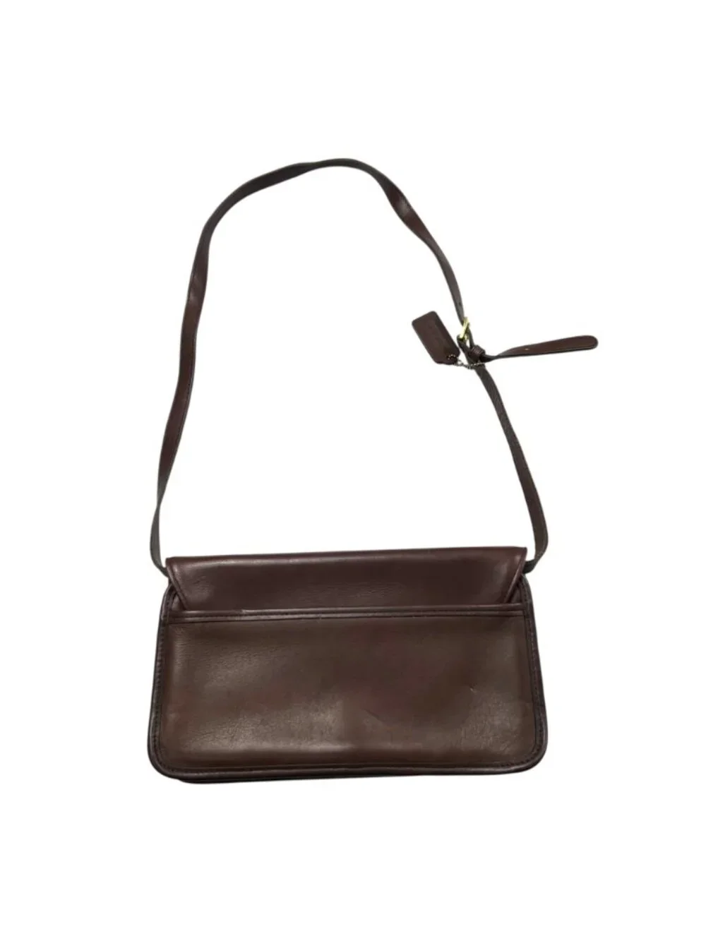 Coach Tribeca 9091 Leather Rectangular Crossbody Bag Chocolate Brown